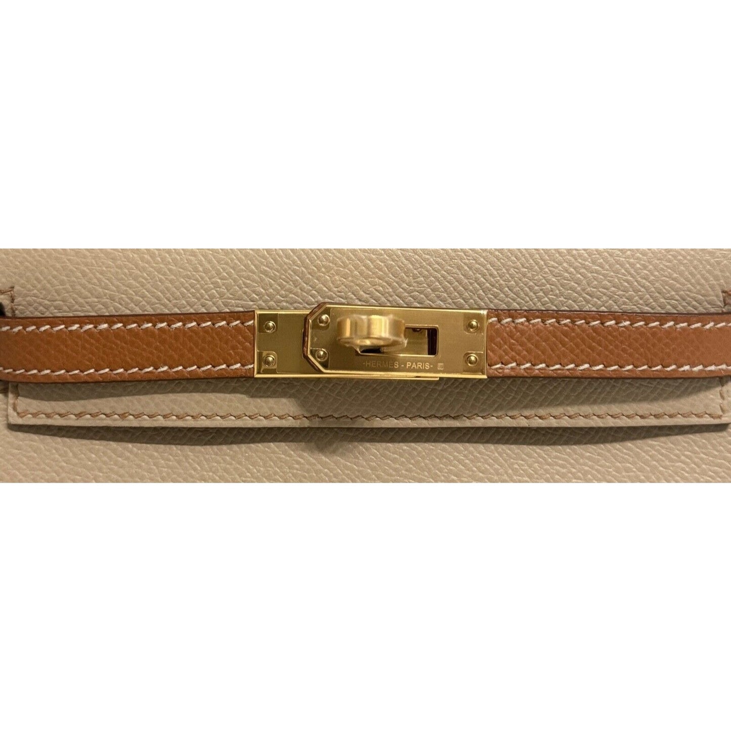 Hermes Kelly Mini 20 Special Order Trench Beige & Gold Tan Epsom Gold Hardware