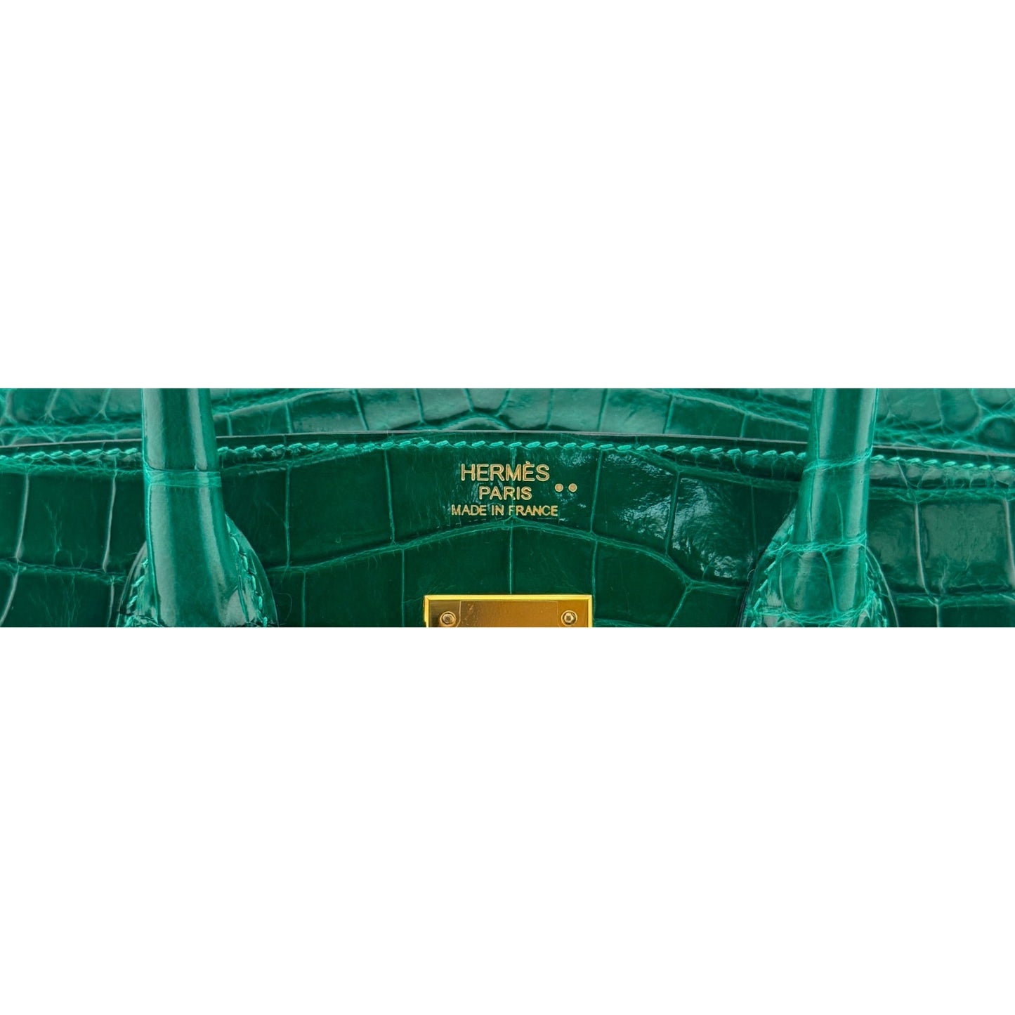 Hermes Birkin 30 Emerald Green Niloticus Crocodile Leather Gold Hardware Rare