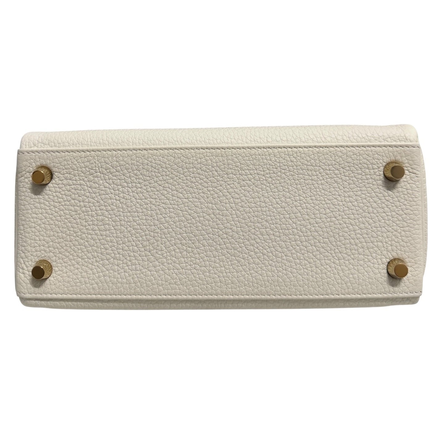 Hermes Kelly 25 Mushroom Gray White Togo Leather Gold Hardware