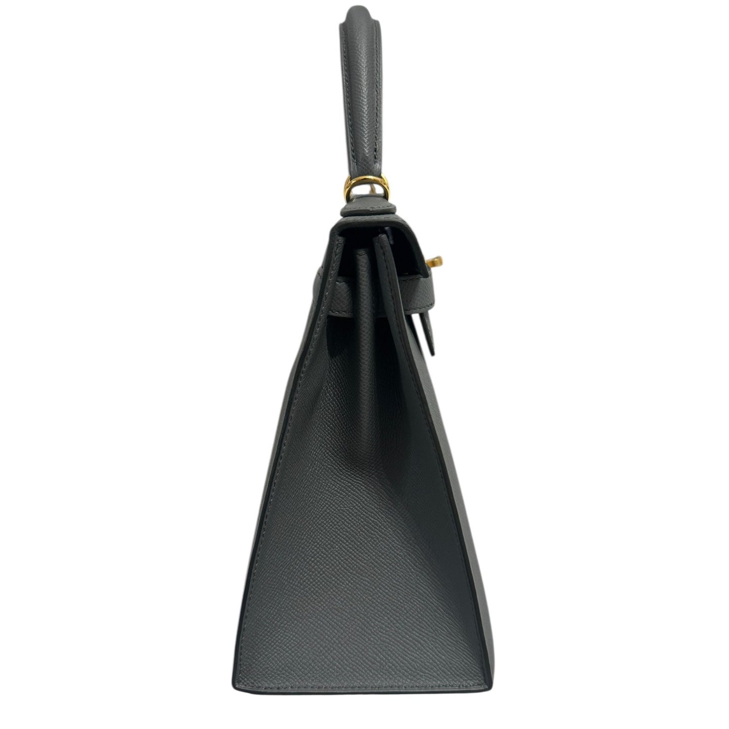 Hermes Kelly 28 Sellier Vert Amande Gray Green Epsom Leather Gold Hardware RARE