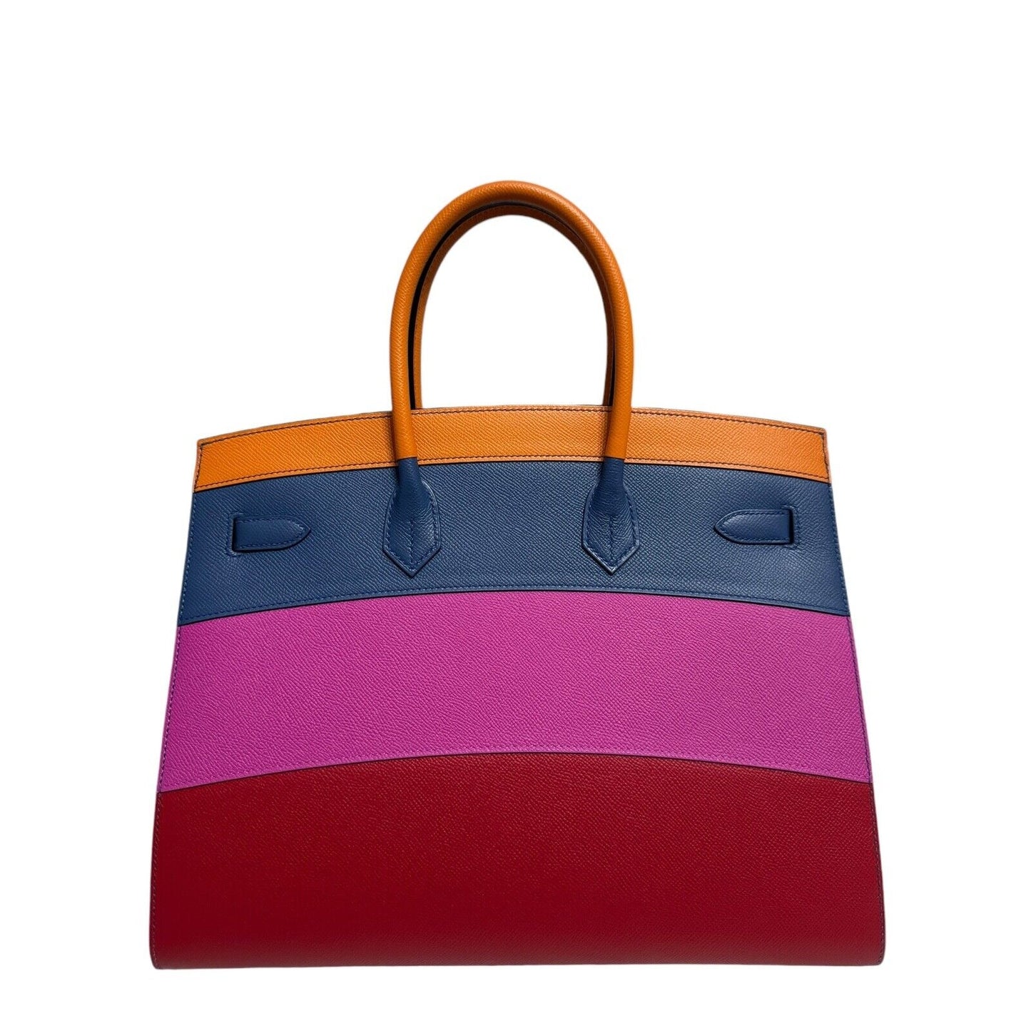 Hermes Birkin 35 Sellier Sunset Apricot Bleu Agate Magnolia, Rouge Casaque Epsom