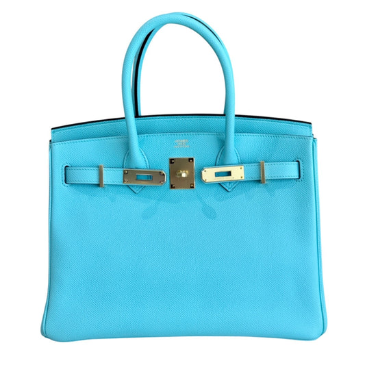 Hermes Birkin 30 Blue Atoll Epsom Leather Gold Hardware