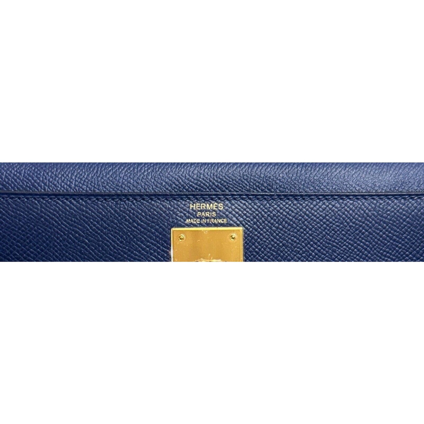 Hermes Kelly 28 Sellier Blue Sapphire Bleu Epsom Leather Gold Hardware