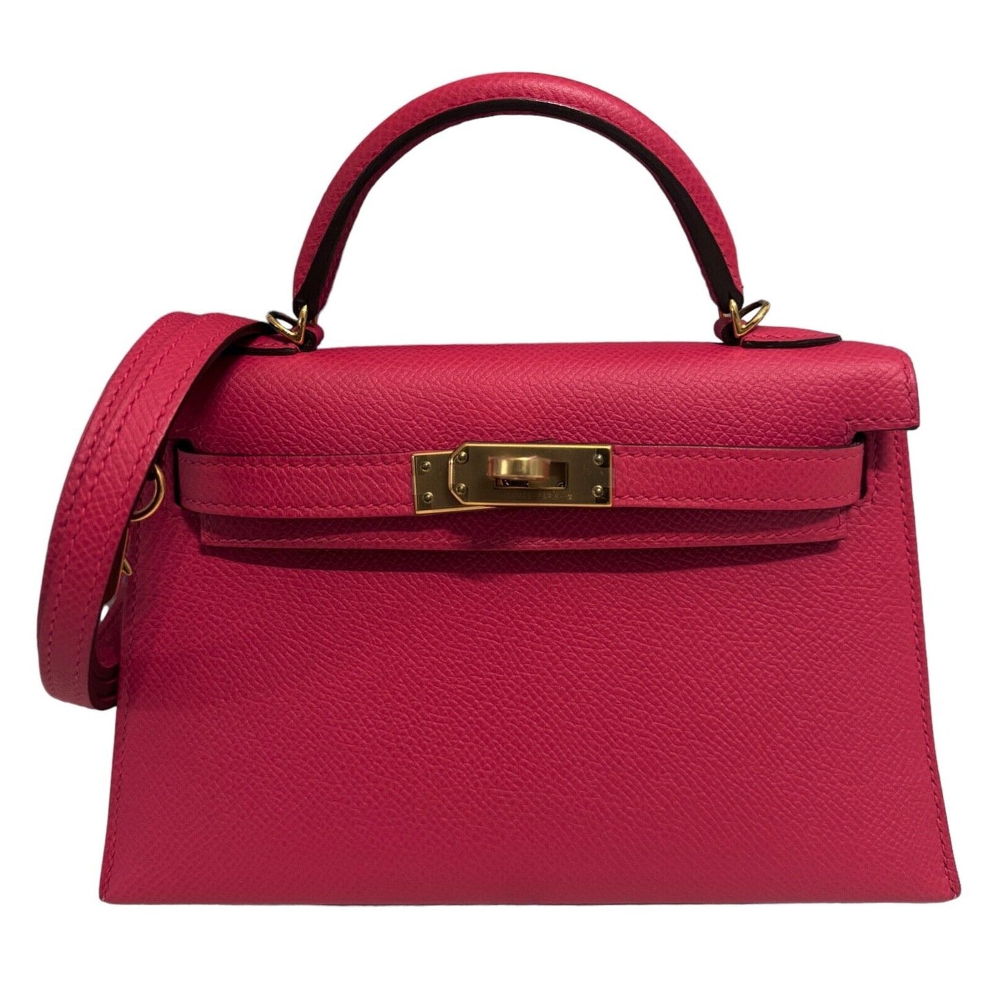 Hermes Kelly Mini 20 Rose Extreme Pink Epsom Leather Gold Hardware