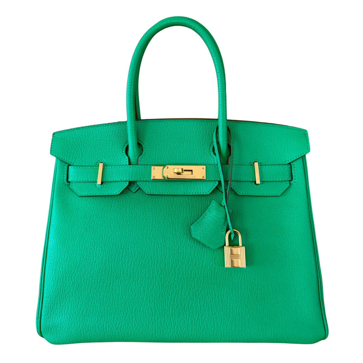 Hermes Birkin 30 Menthe Mint Green Chevre Leather Gold Hardware Rare