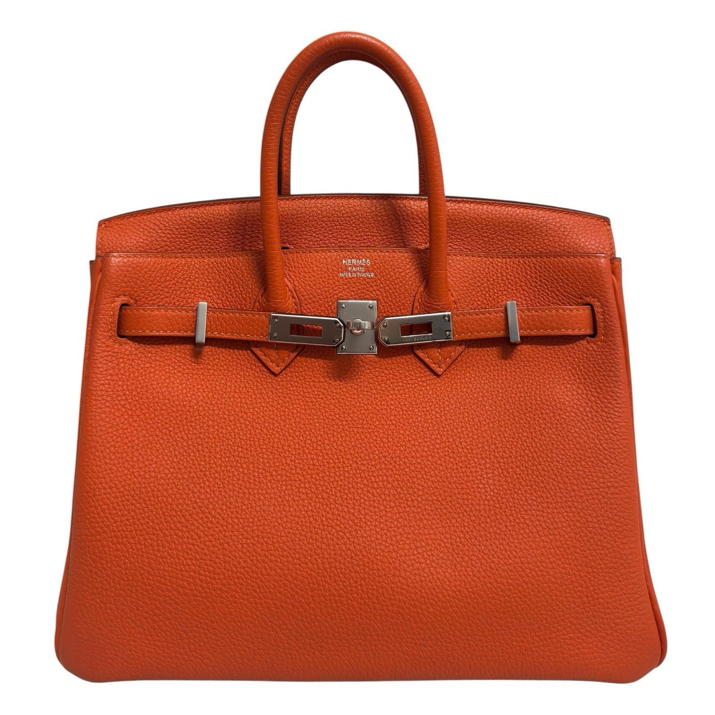 Hermes Birkin 25 Orange Togo Leather Palladium Hardware