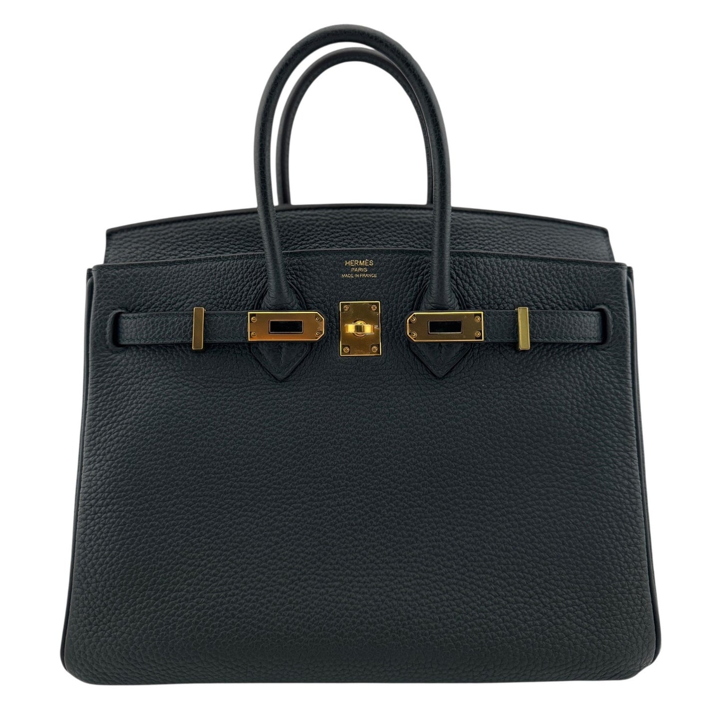 Hermes Birkin 25 Vert Cypress Dark Green Togo Leather Gold Hardware Handbag