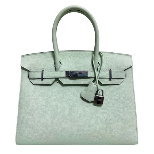 Hermes Birkin 30 Sellier Vert Fizz Green Epsom Leather Palladium Hardware NEW