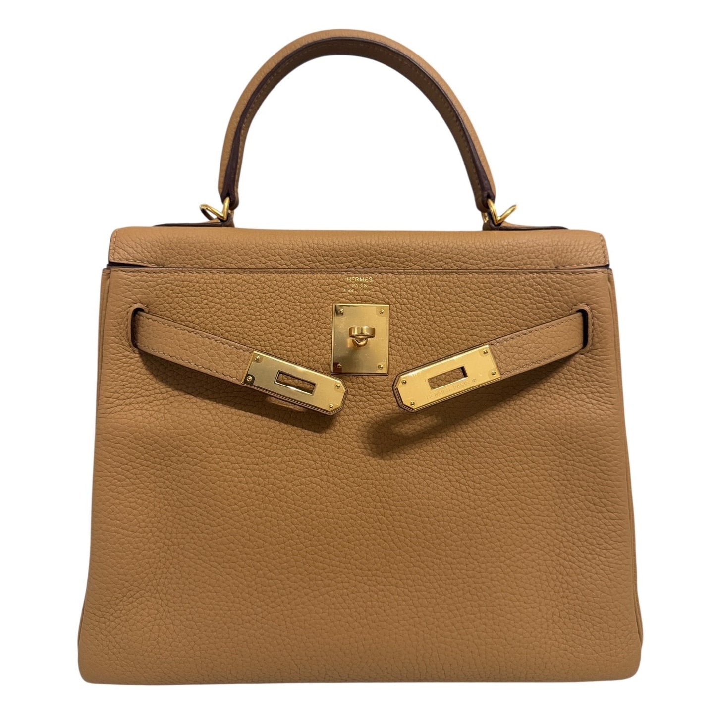 Hermes Kelly 28 Biscuit Tan Togo Leather Gold Hardware RARE