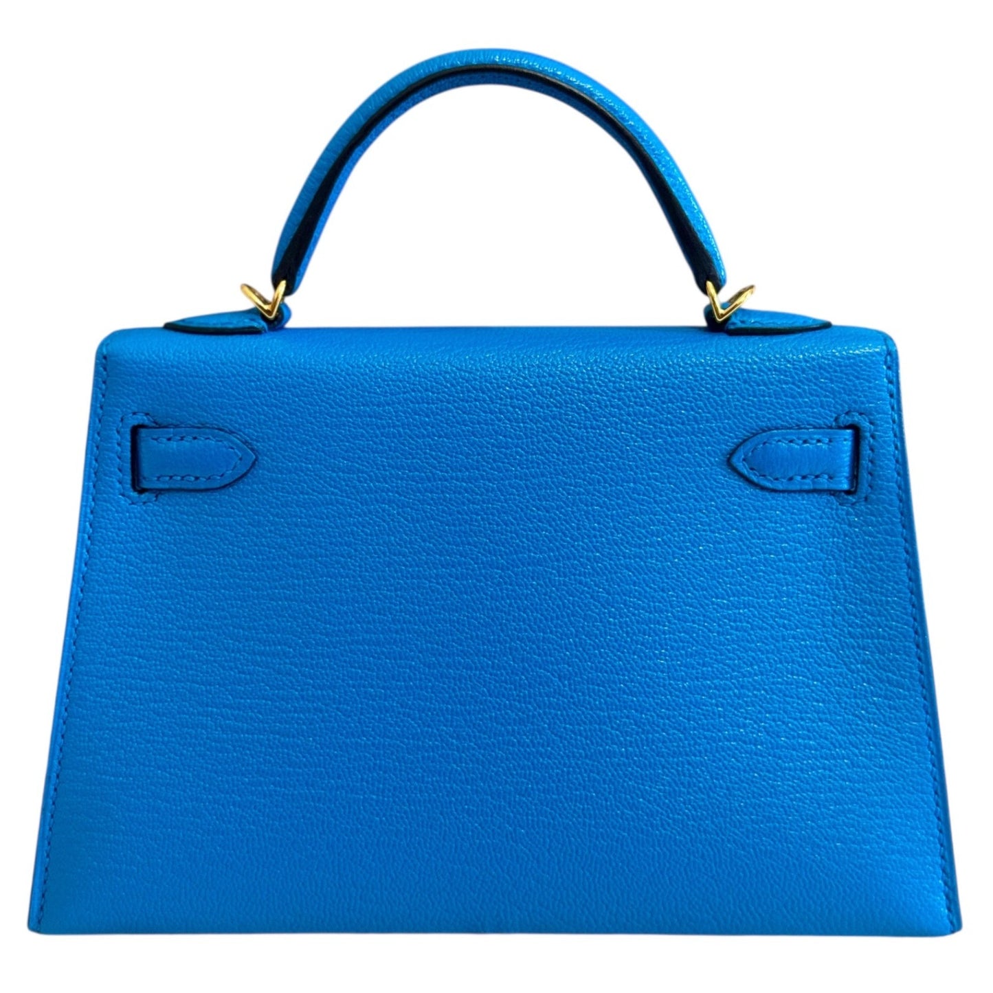 Hermes Kelly Mini 20 Blue Frida Chèvre Leather Palladium Hardware RARE