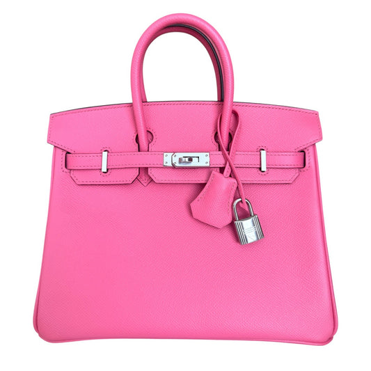 Hermes Birkin 25 Special Order Rose Azalee White Epsom Leather Palladium Hardwar