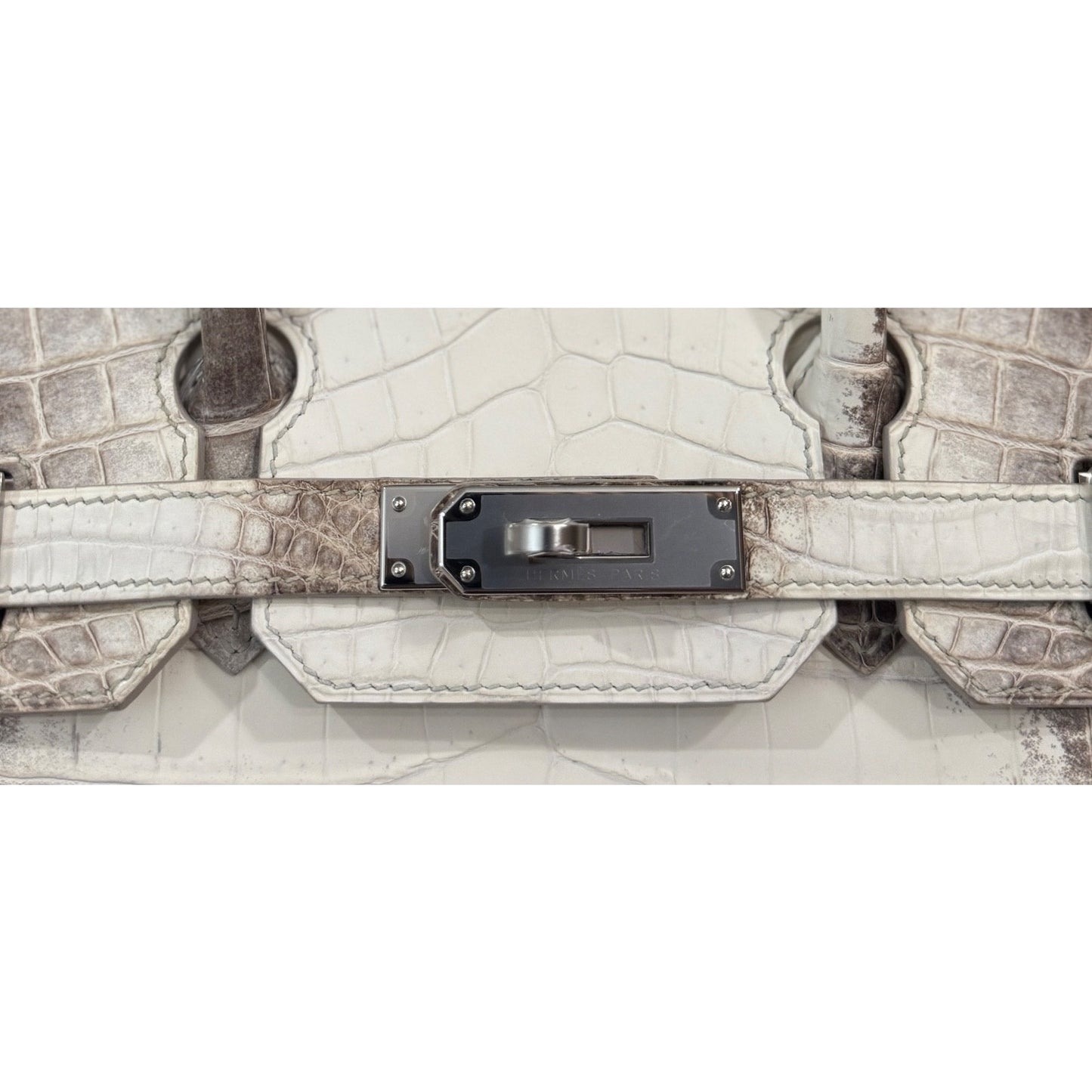 Hermes Birkin 30 White Himalayan Crocodile Matte Leather Palladium Hardware RARE