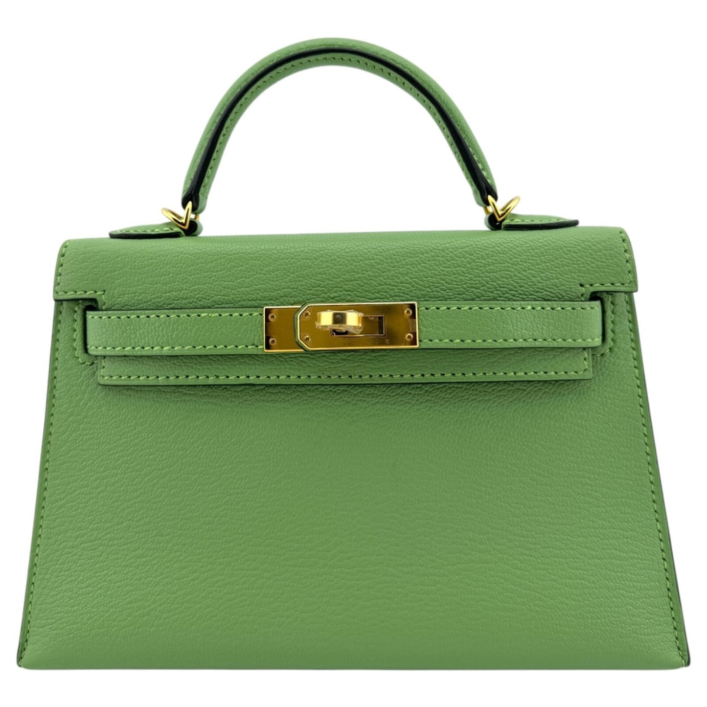 Hermes Kelly Mini 20 Vert Criquet Green Chèvre Leather Gold Hardware RARE