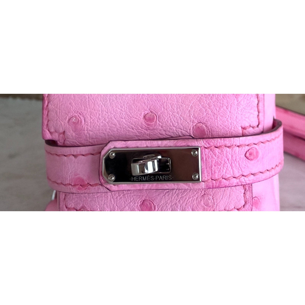 Hermes Kelly Mini Jump Backpack Bubblegum Pink Ostrich Leather Palladium