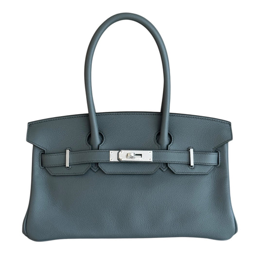 Hermes Birkin 29 Shoulder Vert Amande Evercolor Leather Palladium Hardware 2025