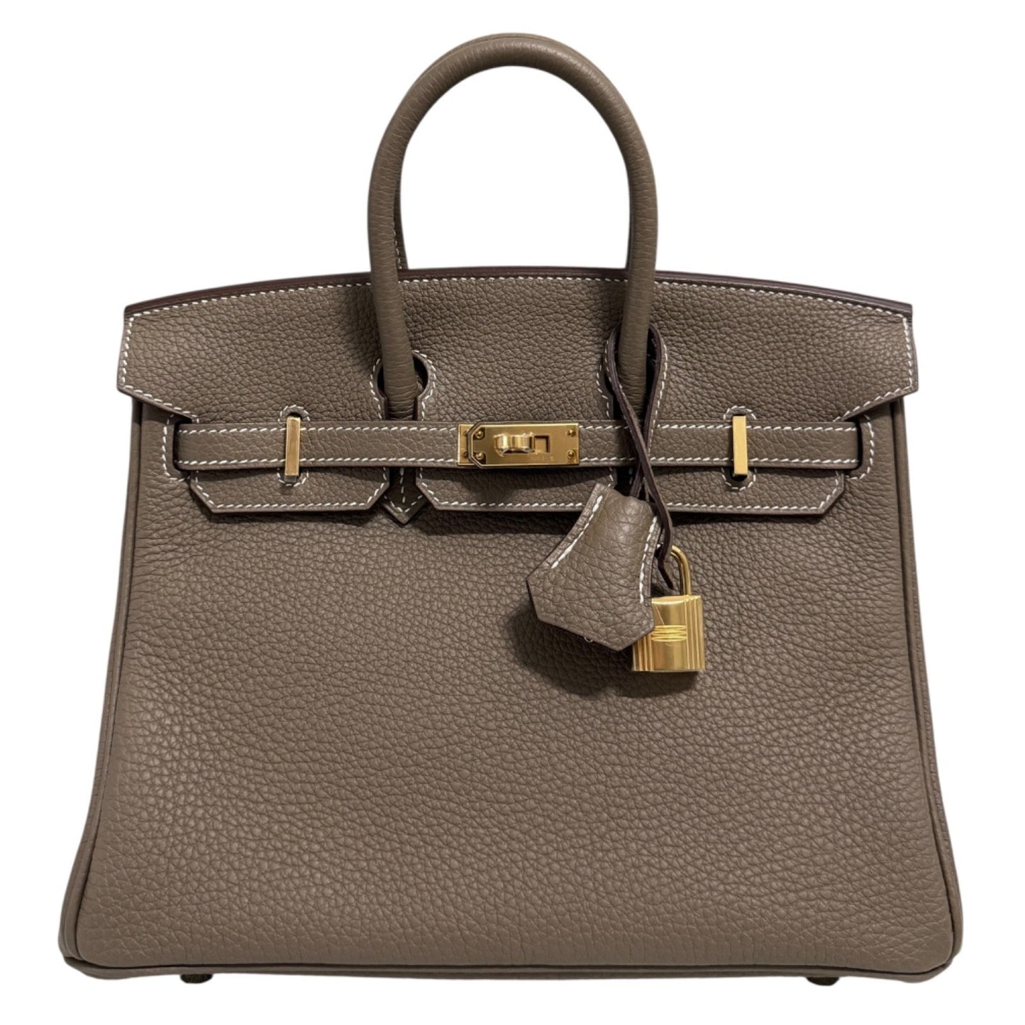 Hermes Birkin 25 Etoupe Gray Togo Leather Gold Hardware Handbag