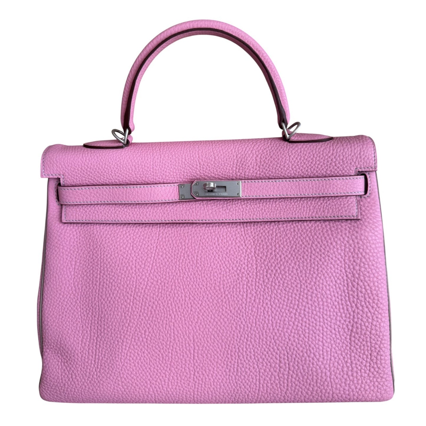 Hermes Kelly 35 Special Order Bubblegum Gray Togo Leather Brushed Palladium