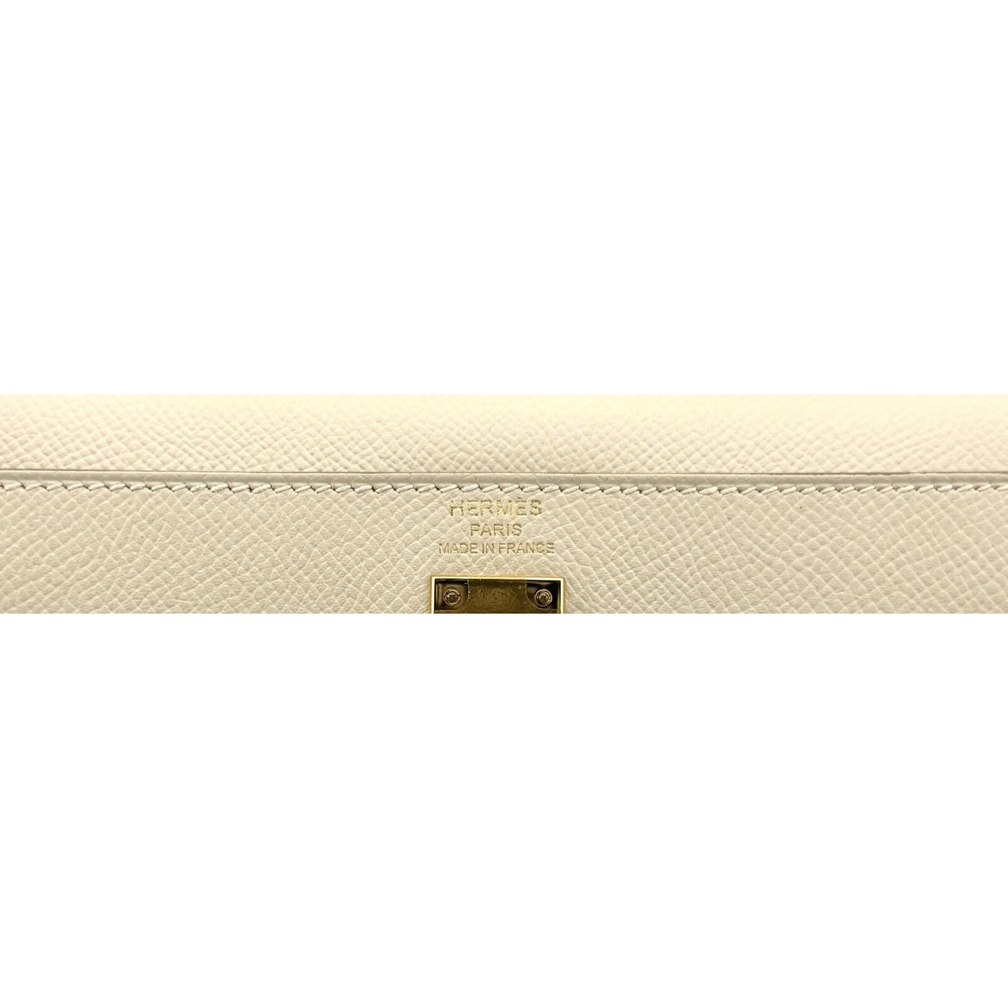 Hermes Kelly 25 Sellier Craie Cream White Epsom Leather Gold Hardware