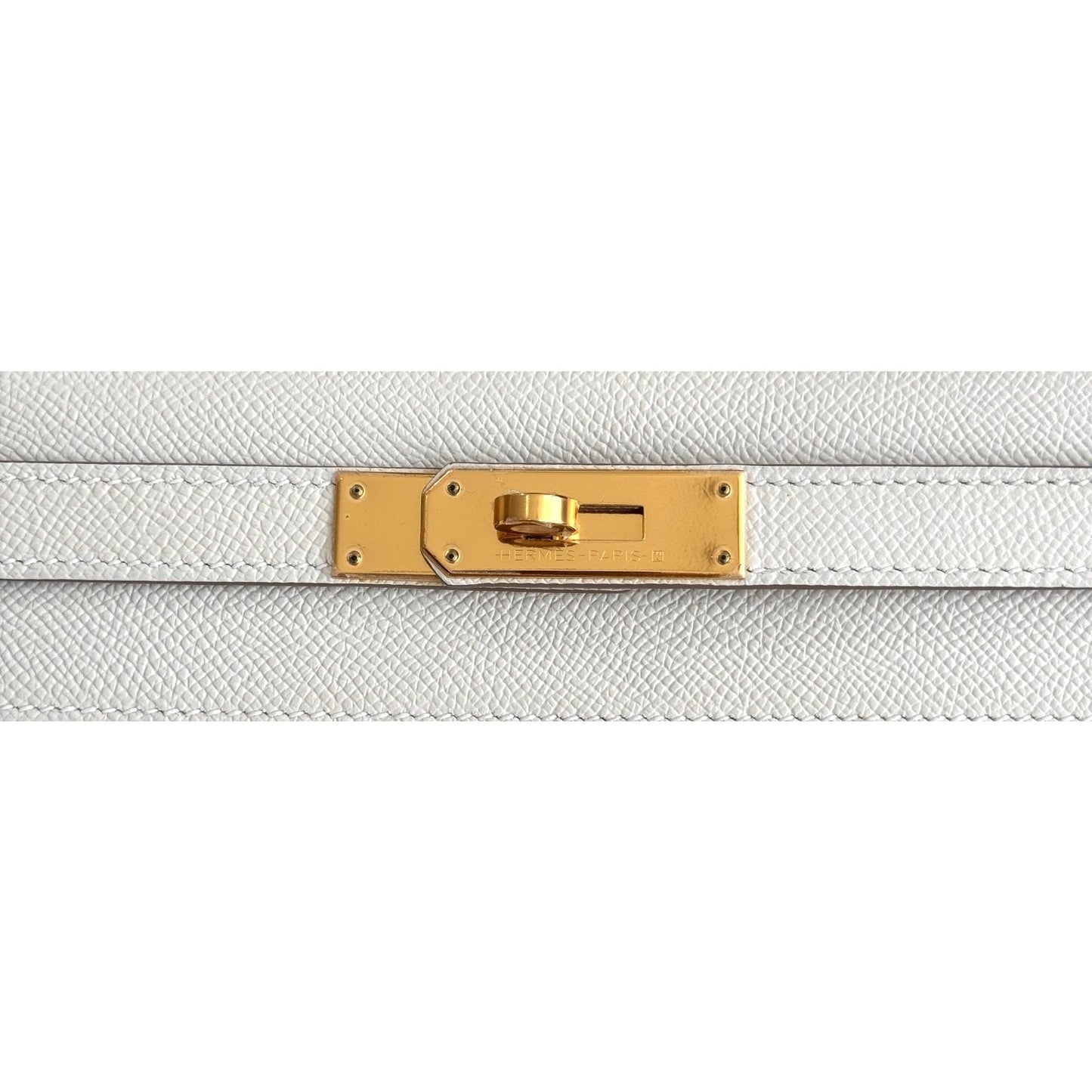 Hermes Kelly 28 Sellier Craie White Epsom Leather Gold Hardware RARE