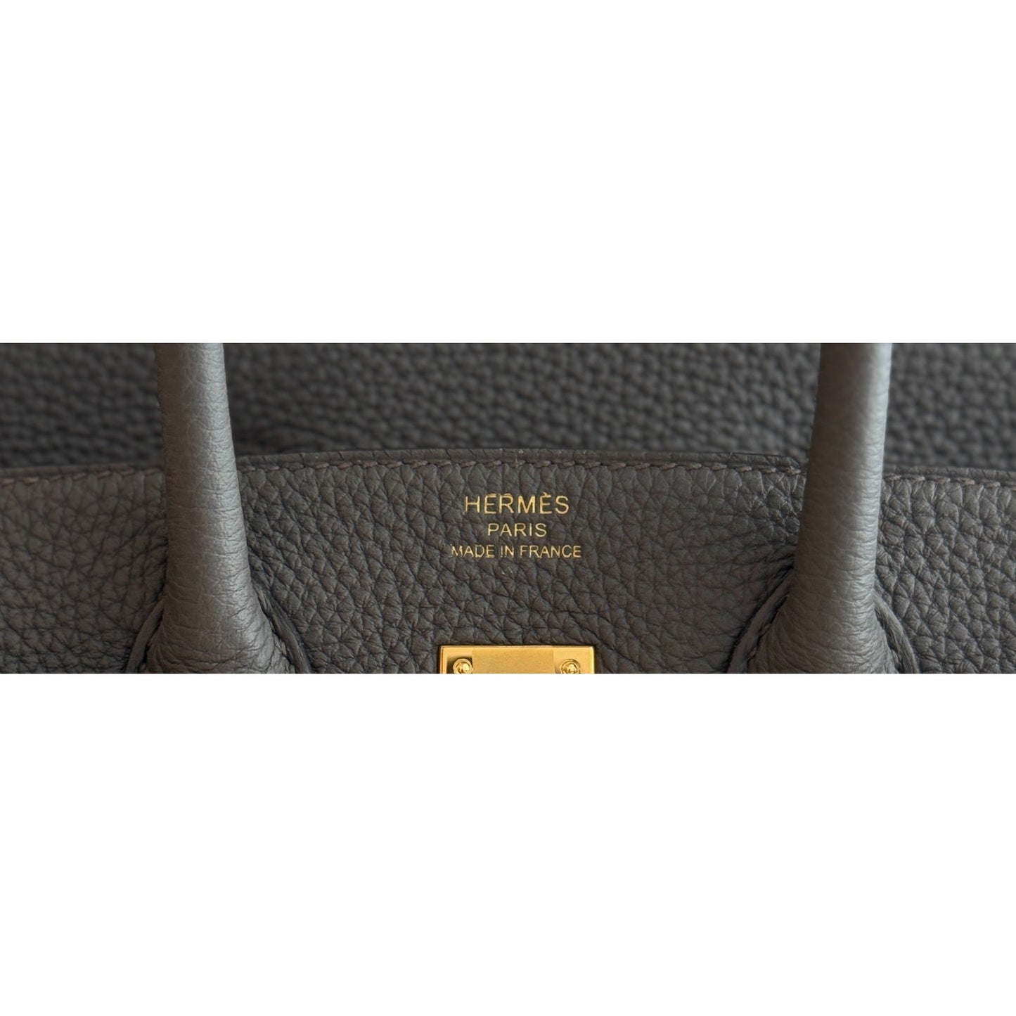 Hermes Birkin 25 Gris Etain Gray Togo Leather Gold Hardware Handbag