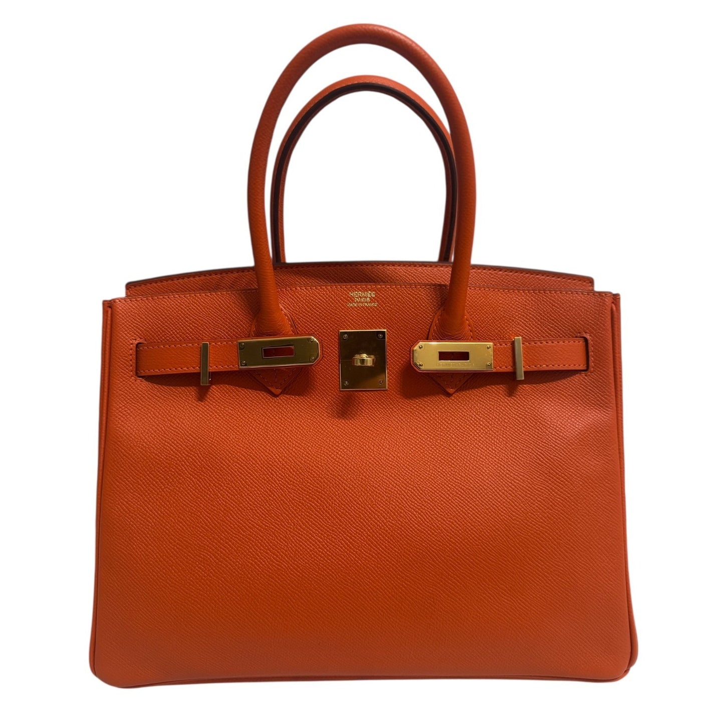 Hermes Birkin 30 Orange Epsom Leather Gold Hardware