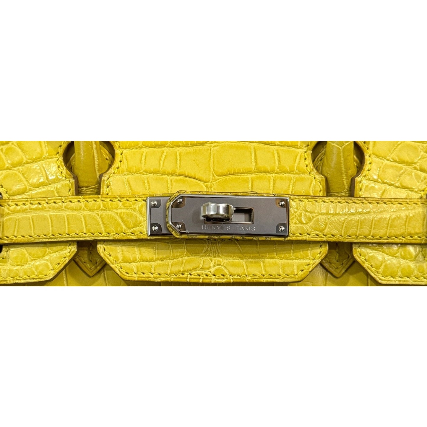 Hermes Birkin 30 Soufre Yellow Jaune Matte Alligator Leather Palladium Hardware