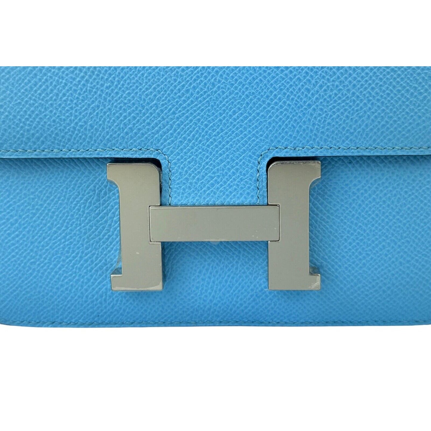 HERMES Constance 18 Mini Blue Celeste Epsom Leather Palladium Hardware 2022