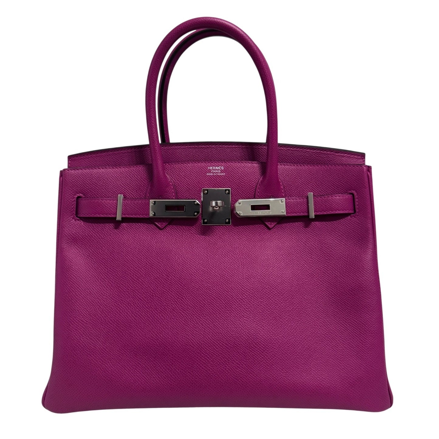 Hermes Birkin 30 Rose Pourpre Pink Purple Epsom Leather Palladium Hardware RARE