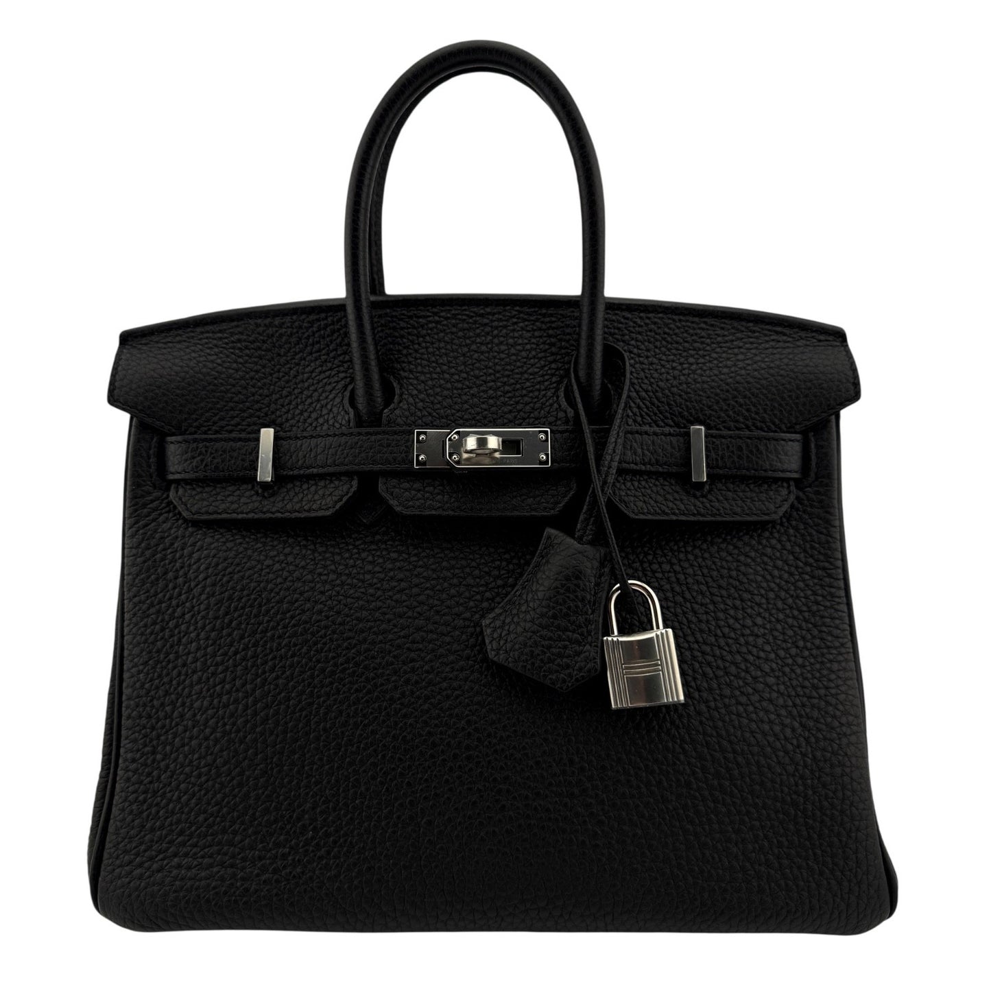 Hermes Birkin 25 Black Noir Togo Leather Palladium Hardware Handbag
