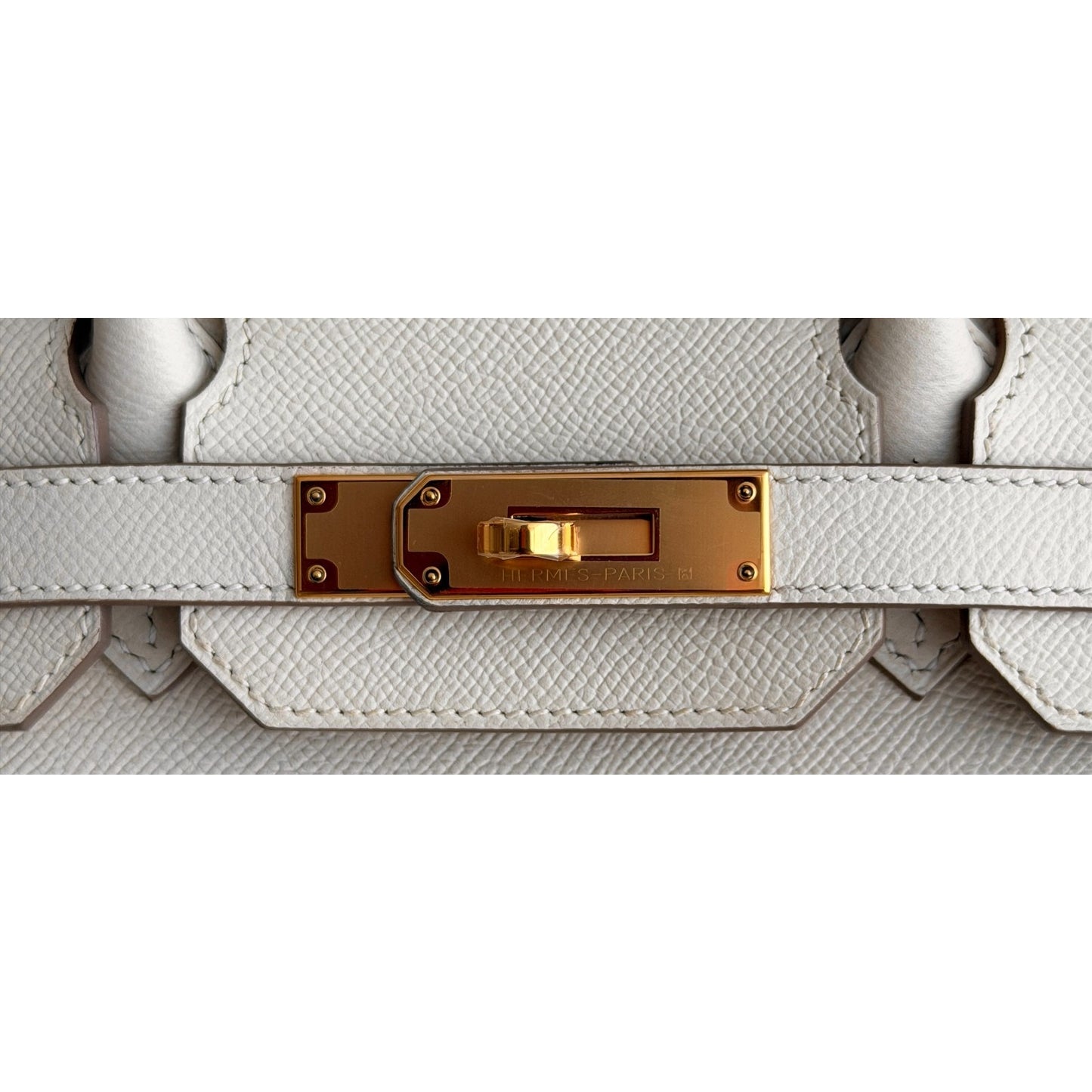 Hermes Birkin 30 Craie White Epsom Leather Gold Hardware Handbag