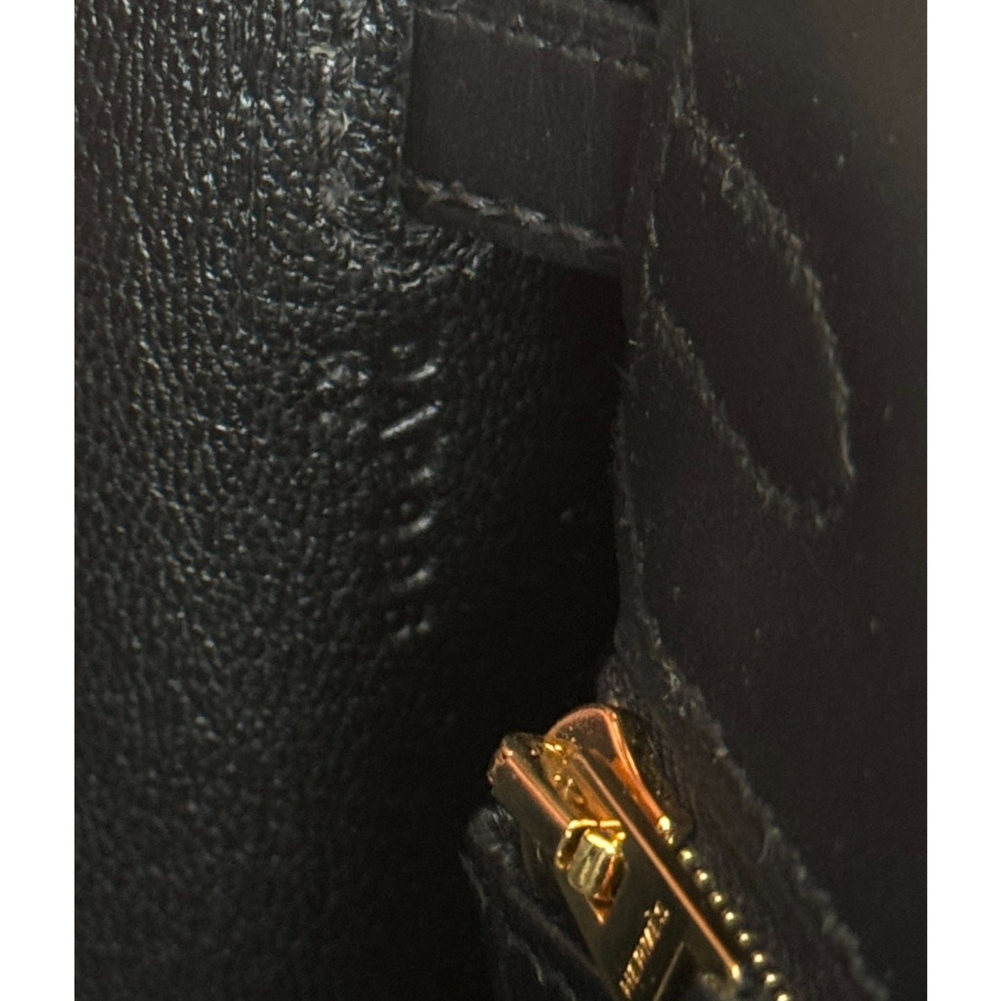 Hermes Kelly 25 Sellier Black Noir Sombrero Leather Gold Hardware RARE