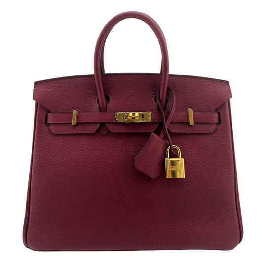 Hermes Birkin 25 Rouge Grenat Red Togo Leather Gold Hardware