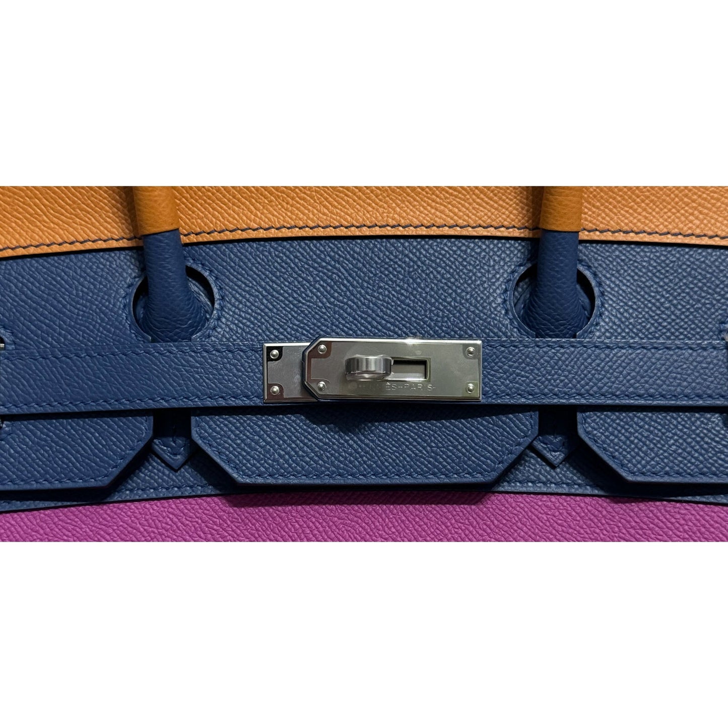 Hermes Birkin 35 Sellier Sunset Apricot Bleu Agate Magnolia, Rouge Casaque Epsom