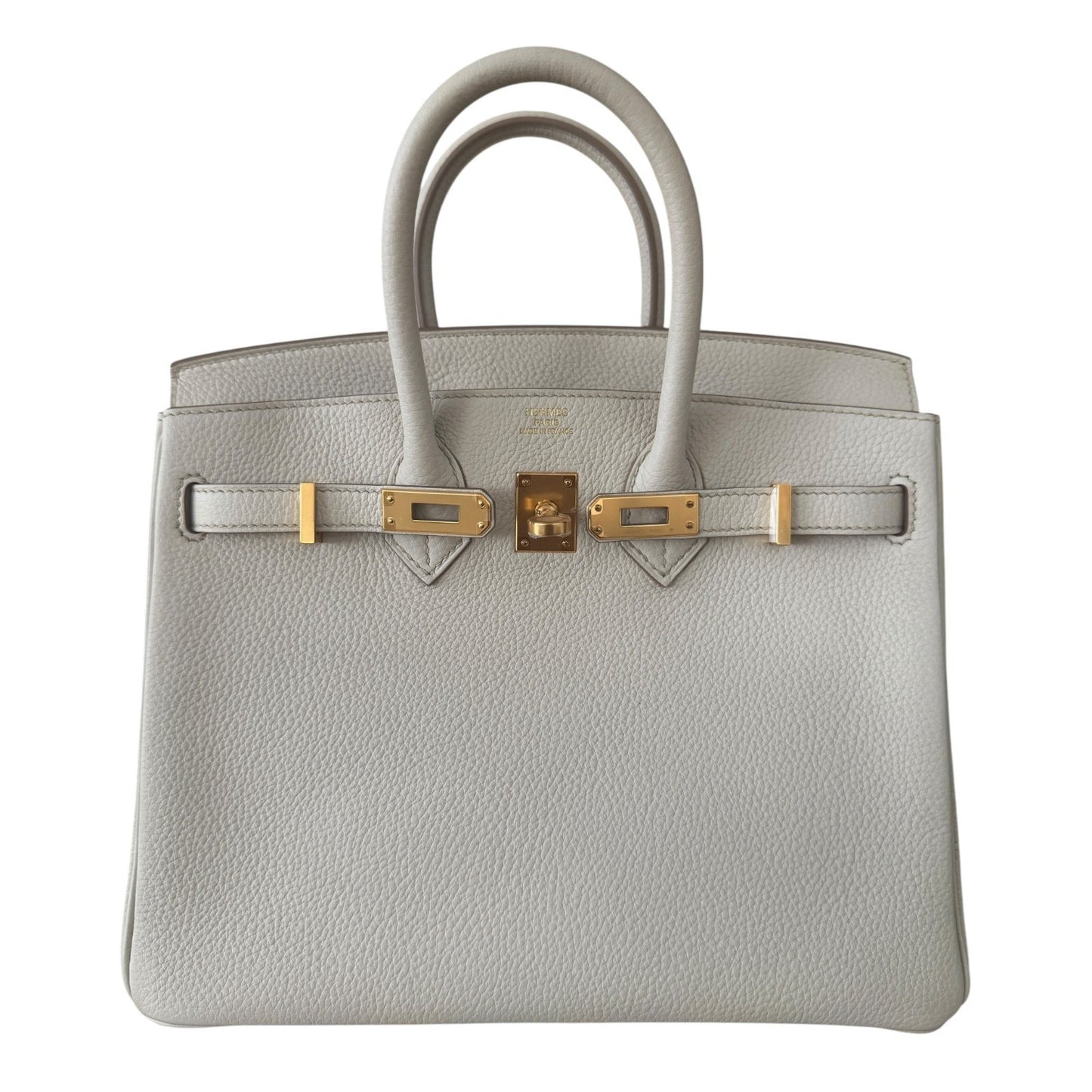 Hermes Birkin 25 Beton Beige Cream Togo Leather Gold Hardware