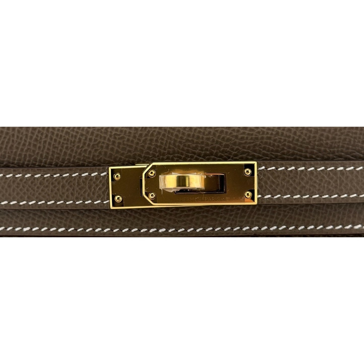 Hermes Kelly Mini 20 Etoupe Gray Epsom Leather Gold Hardware