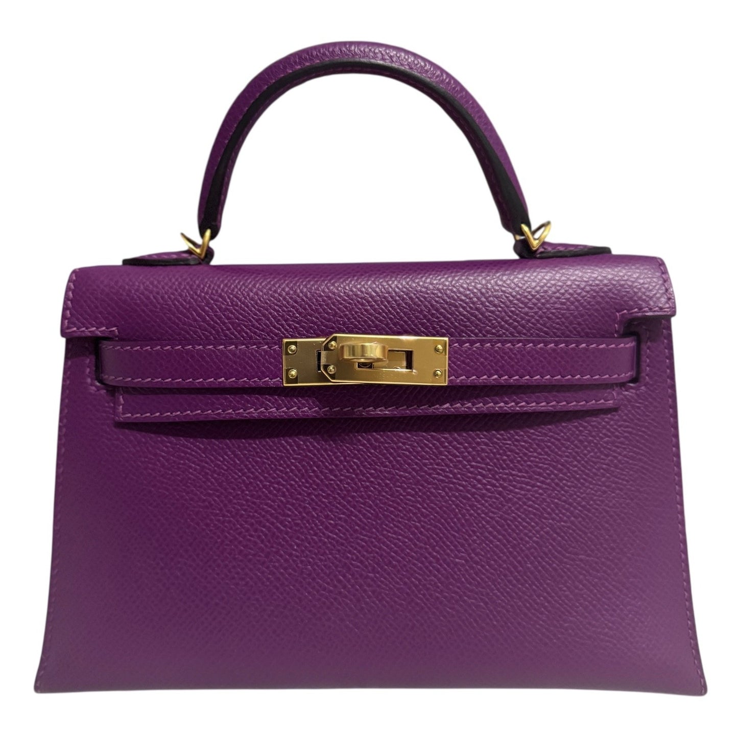 Hermes Kelly Mini 20 Anemone Purple Epsom Leather Gold Hardware RARE