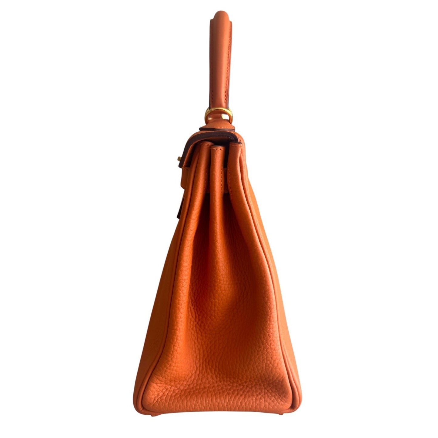 Hermes Kelly 28 Retourne Orange Togo Leather Gold Hardware