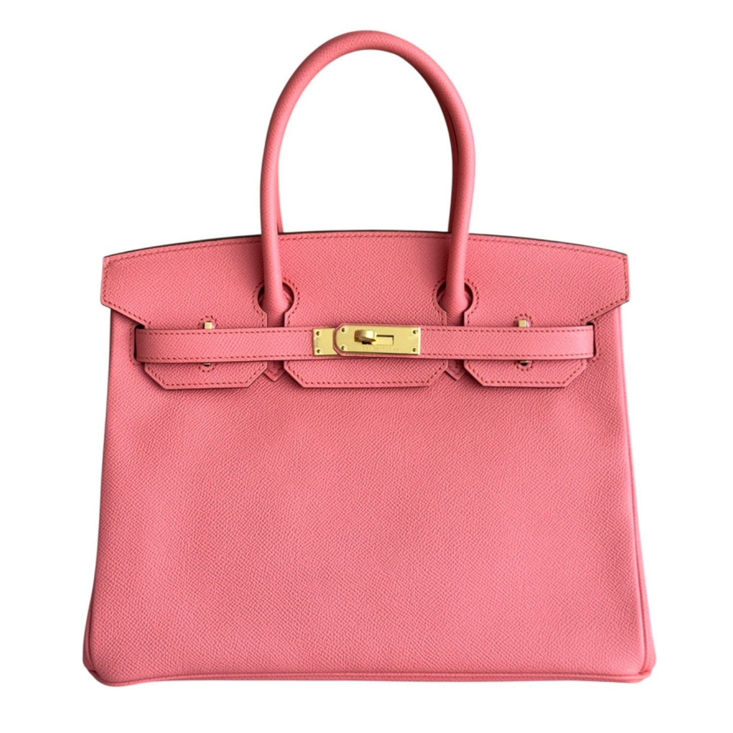 Hermes Birkin 30 Flamingo Pink Epsom Leather Gold Hardware Handbag RARE