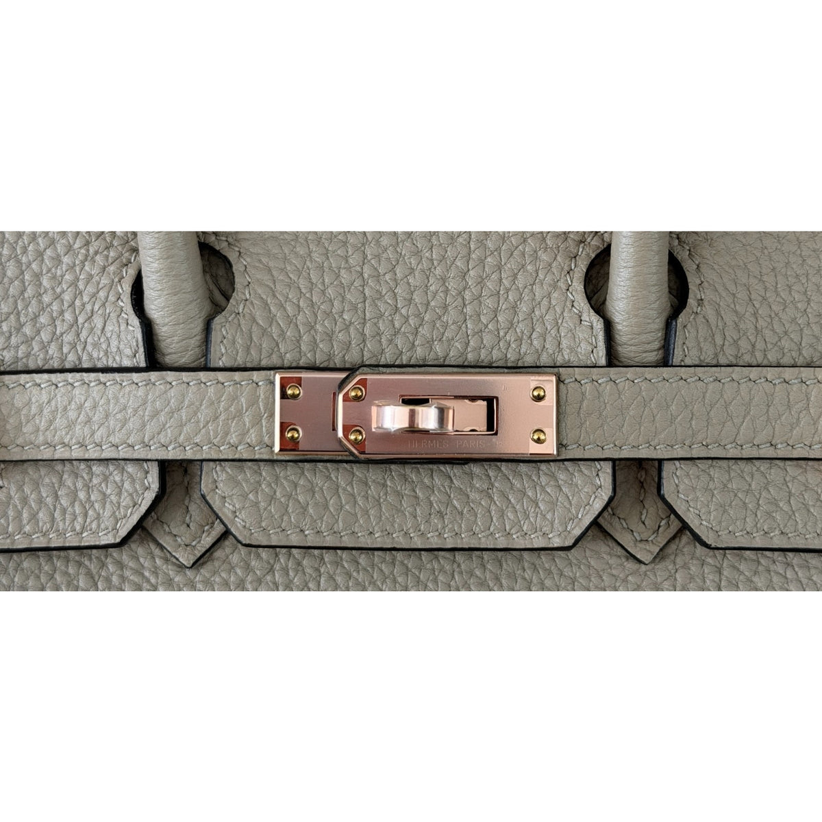 Hermes Birkin 25 Gris Tourterelle Gray Togo Leather Rose Gold Hardware