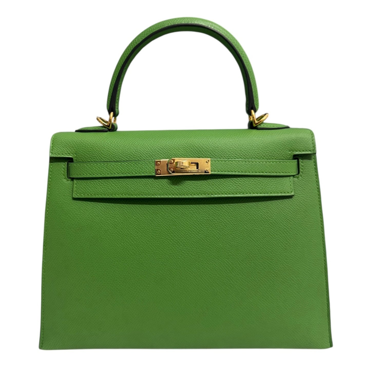 Hermes Kelly 25 Sellier Vert Yucca Green Epsom Leather Gold Hardware