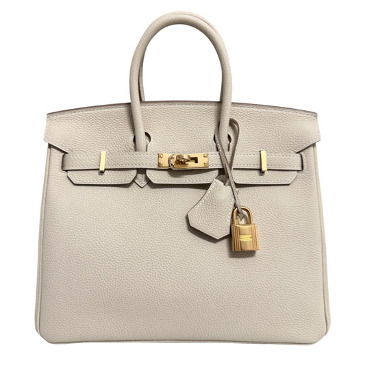 Hermes Birkin 25 Craie Cream White Togo Leather Gold Hardware