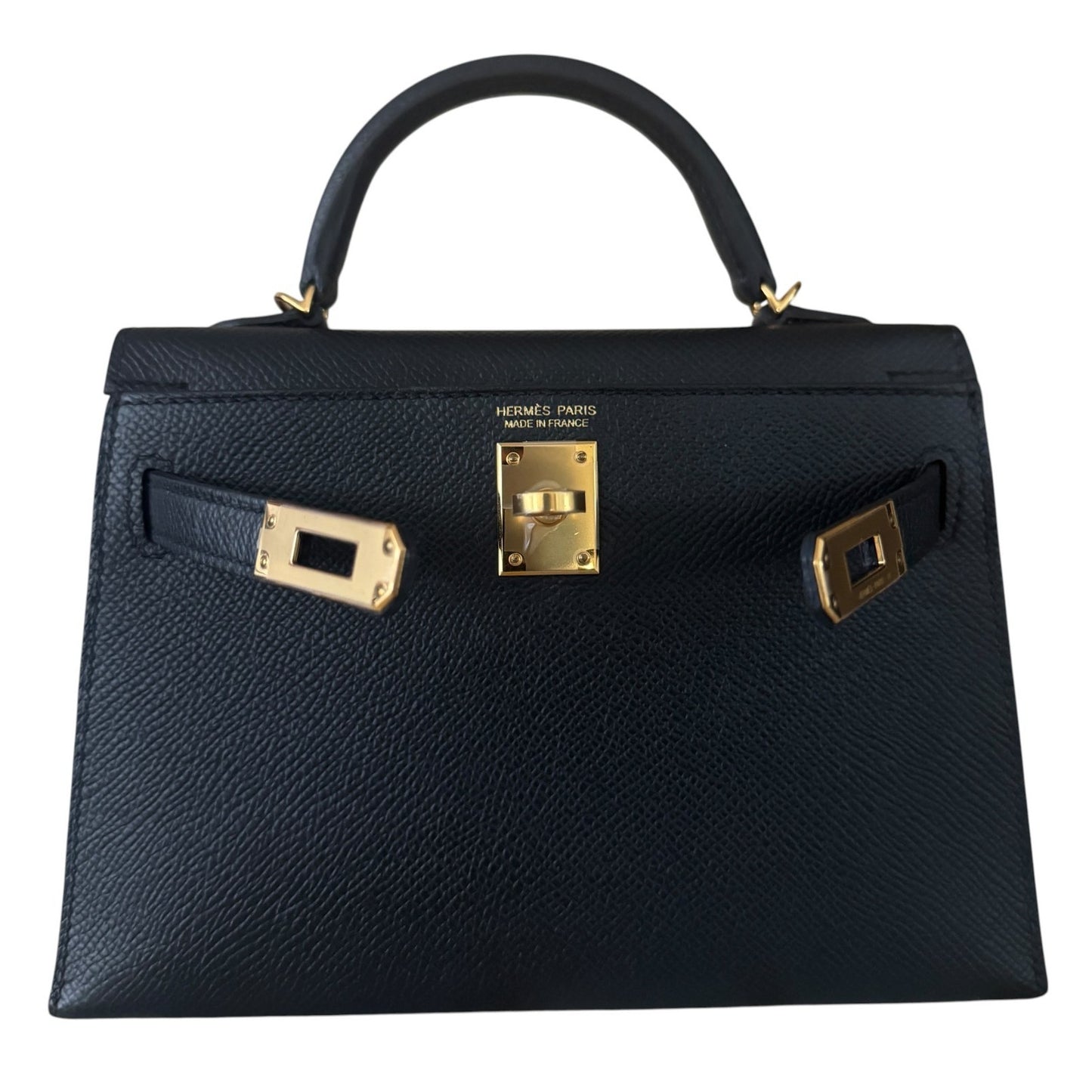 Hermes Kelly Mini 20 Black Noir Epsom Leather Gold Hardware