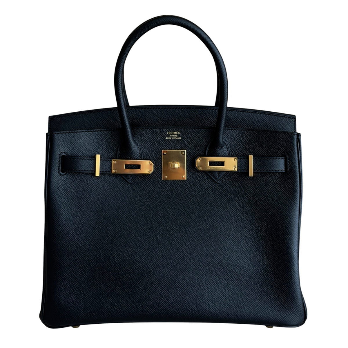 Hermes Birkin 30 Black Noir Epsom Leather Gold Hardware RARE