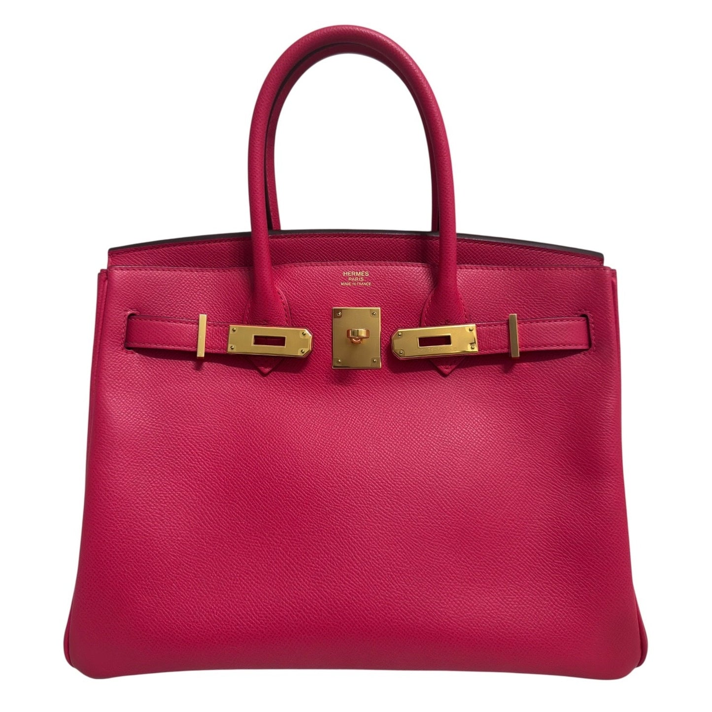 Hermes Birkin 30 Rose Extreme Pink Epsom Leather Gold Hardware Handbag