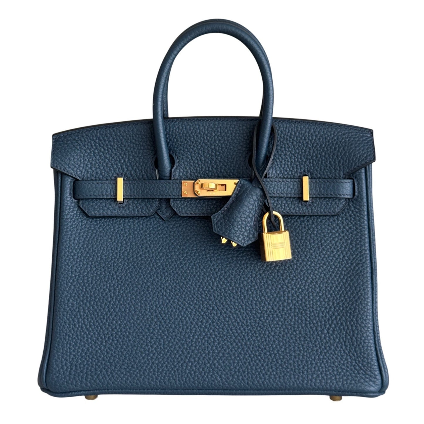Hermes Birkin 25 Bleu Prusse Blue Togo Leather Gold Hardware