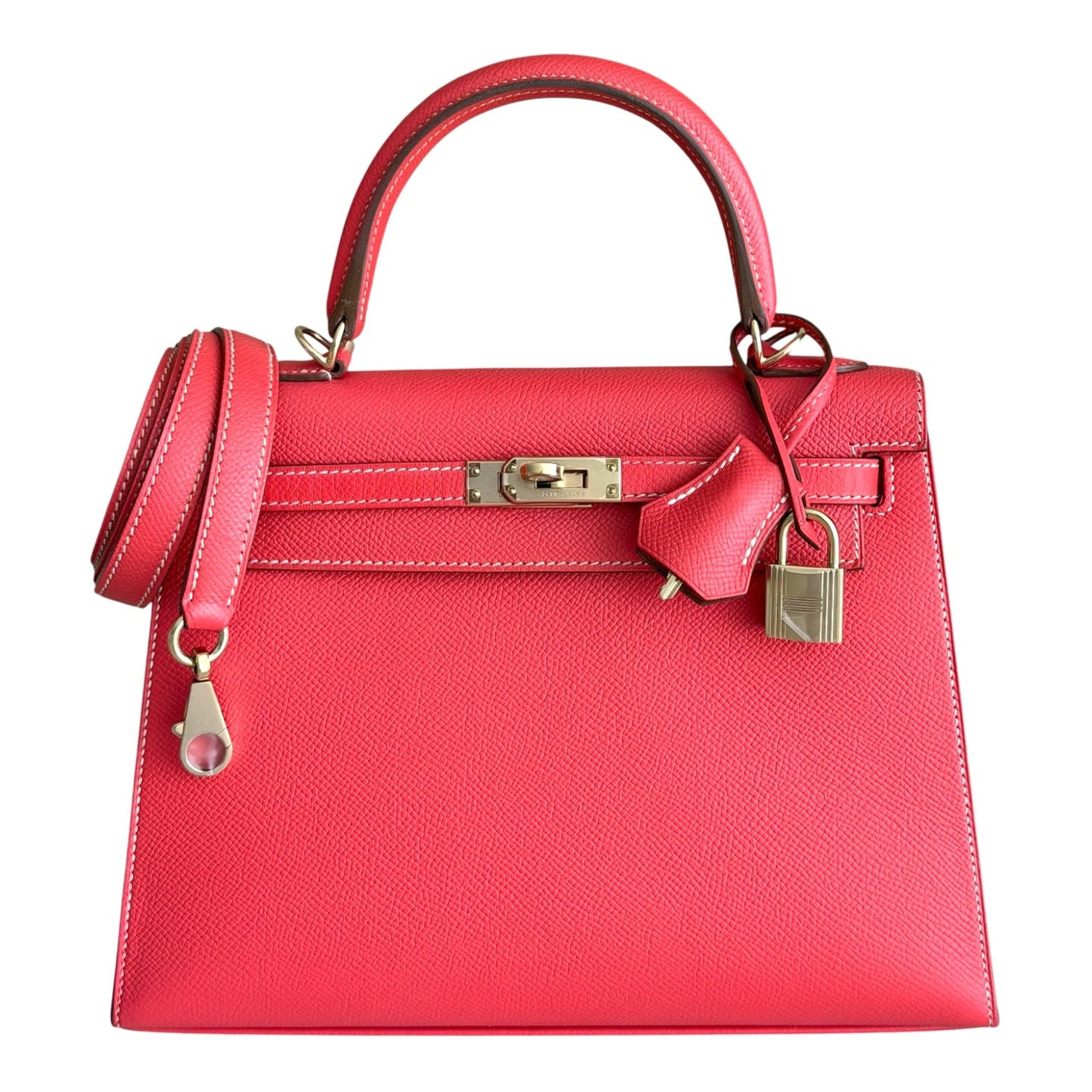 Hermes Kelly 25 Sellier Candy Rose Jaipur Pink Gold Epsom Permabrass Hardware