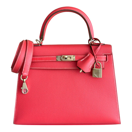 Hermes Kelly 25 Sellier Candy Rose Jaipur Pink Gold Epsom Permabrass Hardware