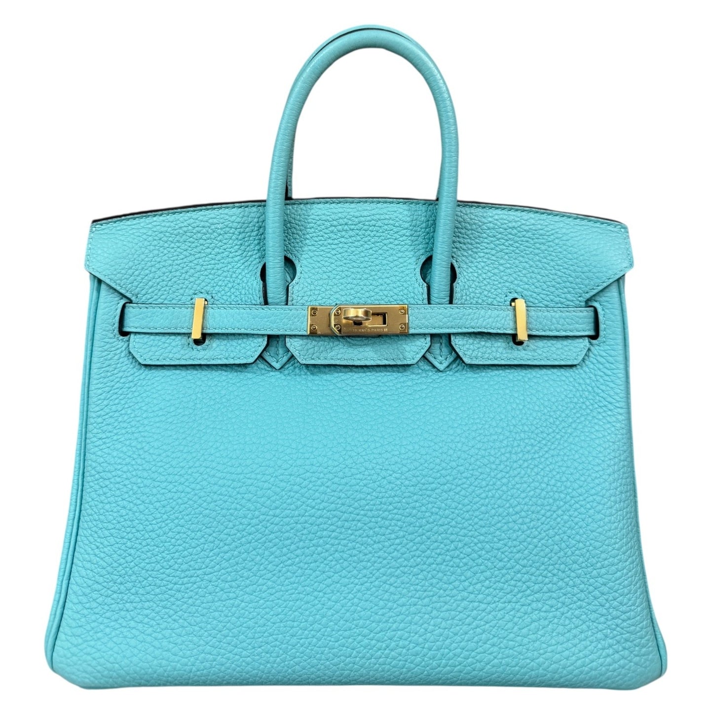 Hermes Birkin 25 Blue Atoll Togo Leather Gold Hardware Rare