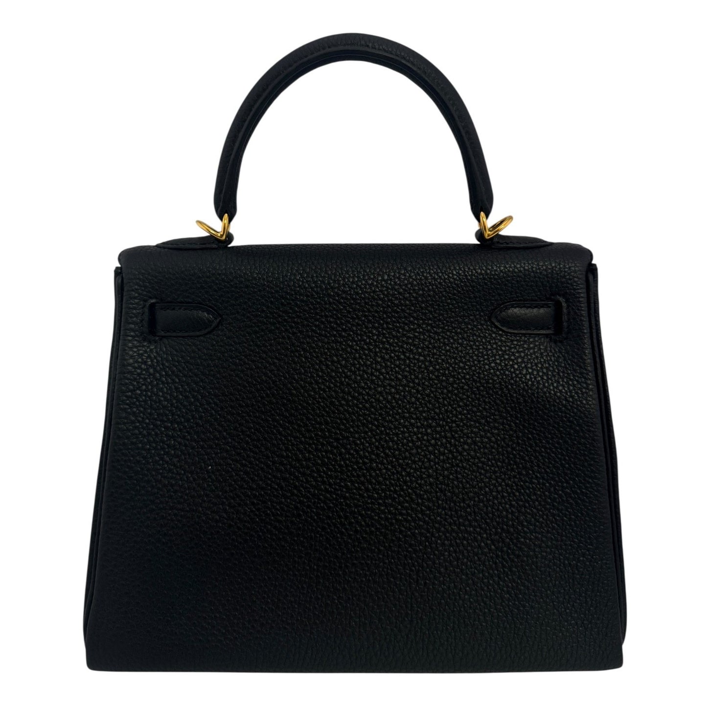 Hermes Kelly 25 Black Noir Togo Leather Gold Hardware RARE