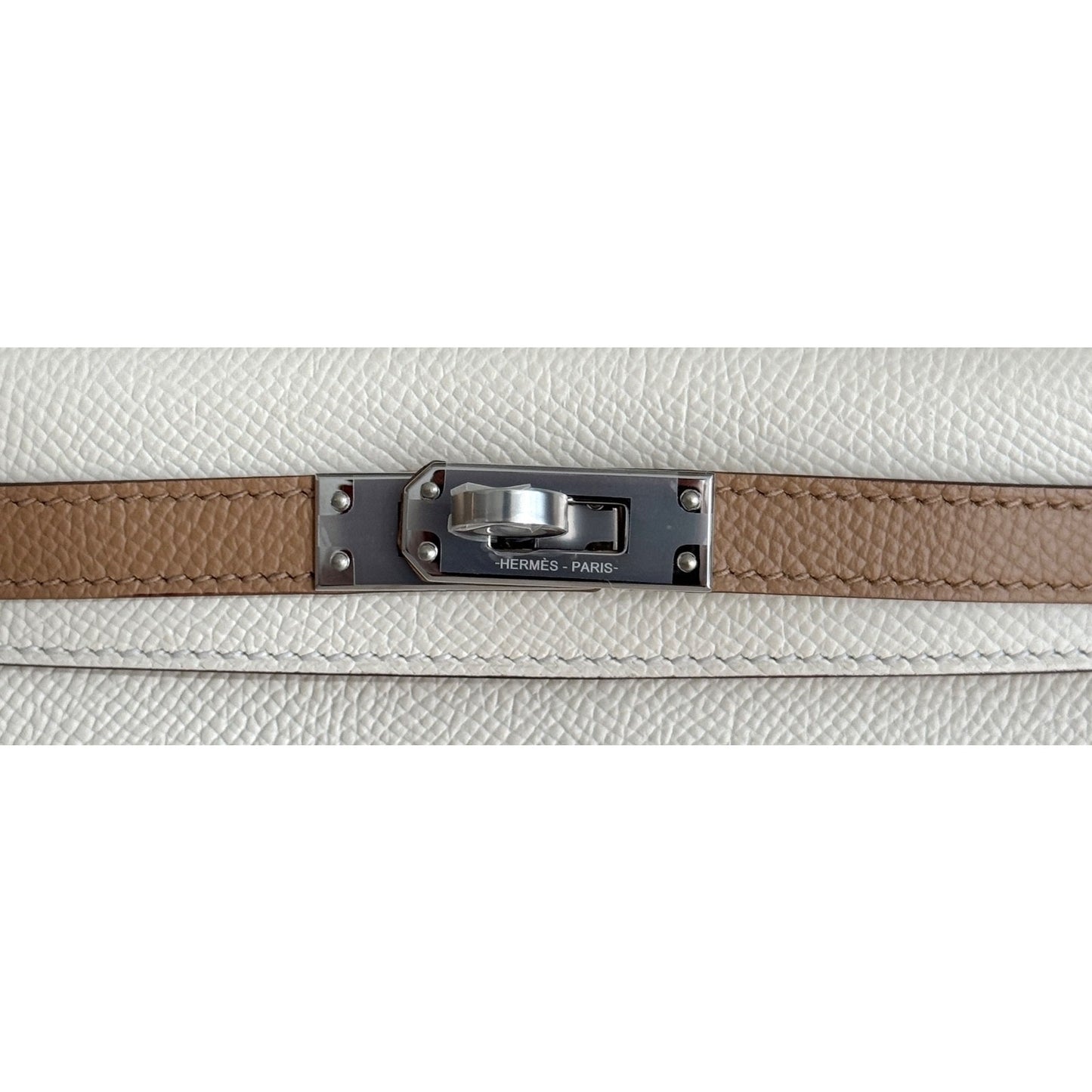 Hermes Mini Kelly Tri Color Nata , Chai and Gris Meyer Epsom Palladium Hardware